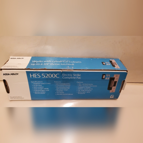 Assa Abloy HES 5200c Electric Strike Complete Pac Satin Stainless Steel New - Picture 3 of 4